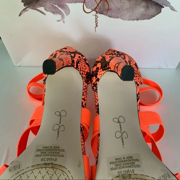 Jessica Simpson Women’s Jyra Pink High Heel Evening Cage Sandals US 8.5 M MINT - Picture 8 of 9